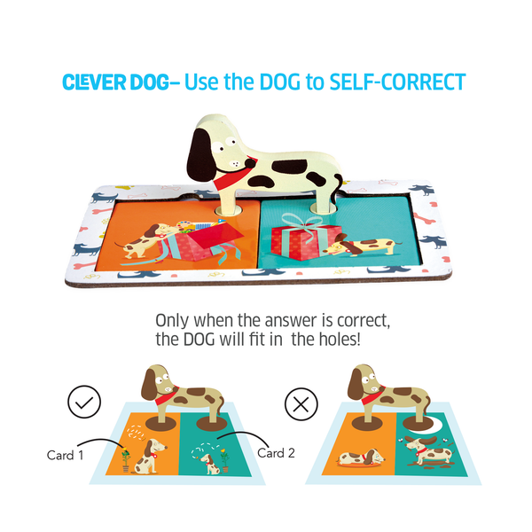 Clever Dog, Fun Opposites Puzzle, Self Correcting Matching Puzzle for