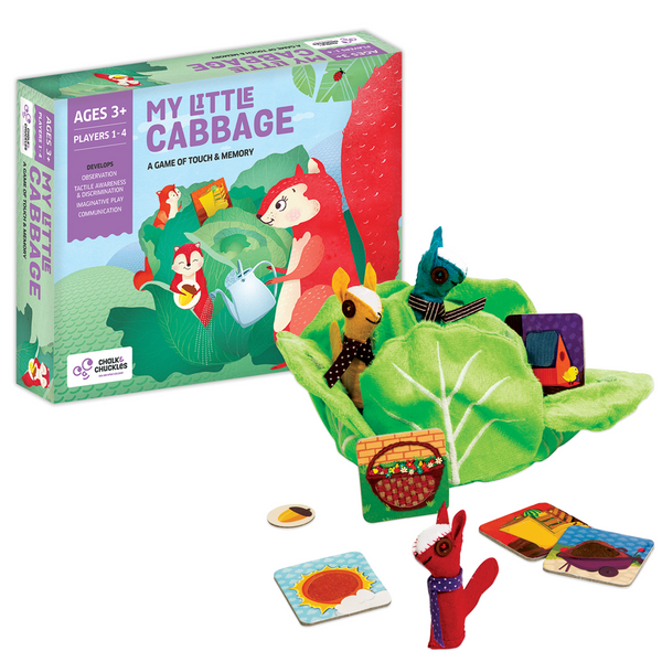 My Little Cabbage. Preschooler, Memory and Tactile Game with Finger Pu