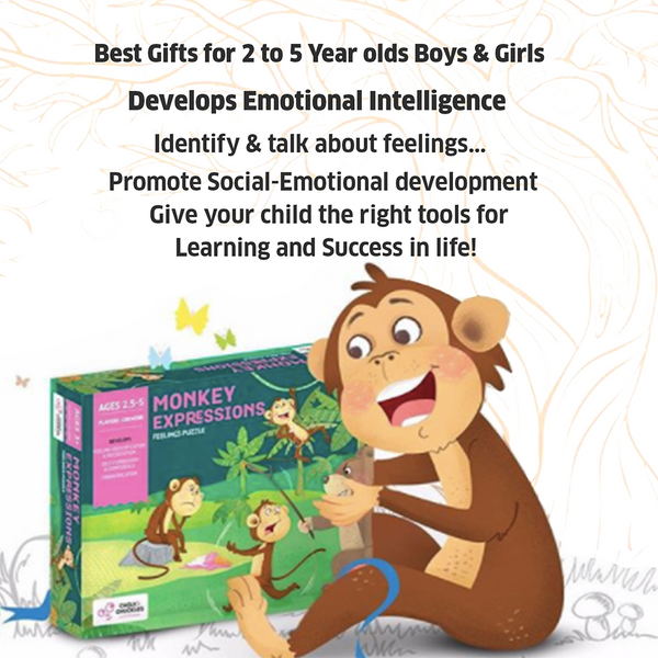 Monkey Expressions Preschool Feelings Magnetic Puzzle – Edu Toys
