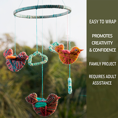 Yarn Wrapping, String Art Craft Kit - Bird Themed DIY Hanging Mobile