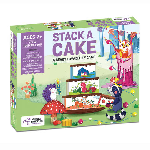 Stack a Cake, 3-6 Yrs, First Stacking Board Game, Roll and Play-Sing and Dance