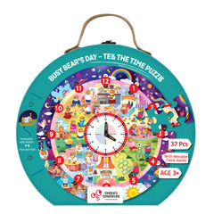 Busy Bear's Day Tell The Time Puzzle for Kids 3-6 Years, Learning to Tell Time