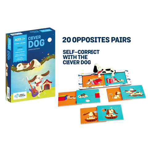 Clever Dog, Fun Opposites Puzzle, Self Correcting Matching Puzzle for Preschooler