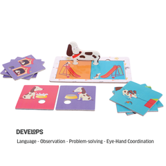 Clever Dog, Fun Opposites Puzzle, Self Correcting Matching Puzzle for Preschooler -Pack of 5