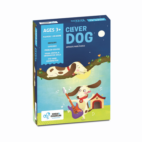 Clever Dog, Fun Opposites Puzzle, Self Correcting Matching Puzzle for Preschooler -Pack of 5
