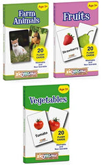 ZiGYASAW Flash Cards for Kids Early Learning (Fruits Vegetables & Wild Animals Flash Cards)