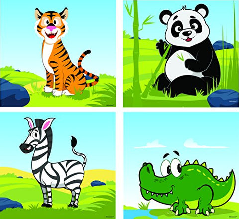 ZiGYASAW Step Up Jigsaw Puzzle Wild Animals (Wipe-Clean Surface, Wild Animals Great Gift for Girls and Boys - Best for 3,4,5,6, Year olds)