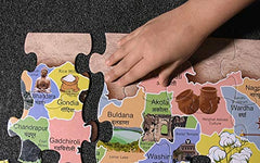 ZiGYASAW Maharashtra Map 54 Puzzle Pieces - Educational Toy for Boys & Girls,Learning Kit for 4 Year Old Kids and Above, Multi Color