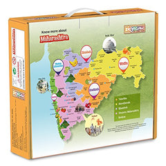 ZiGYASAW Maharashtra Map 54 Puzzle Pieces - Educational Toy for Boys & Girls,Learning Kit for 4 Year Old Kids and Above, Multi Color