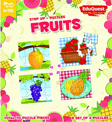 ZiGYASAW Step Up Jigsaw Puzzle Fruits (Wipe-Clean Surface, Fruits Great Gift for Girls and Boys - Best for 3,4,5,6, Year olds)