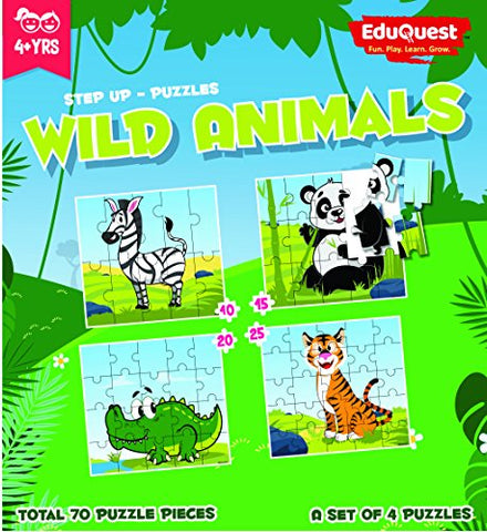 ZiGYASAW Step Up Jigsaw Puzzle Wild Animals (Wipe-Clean Surface, Wild Animals Great Gift for Girls and Boys - Best for 3,4,5,6, Year olds)