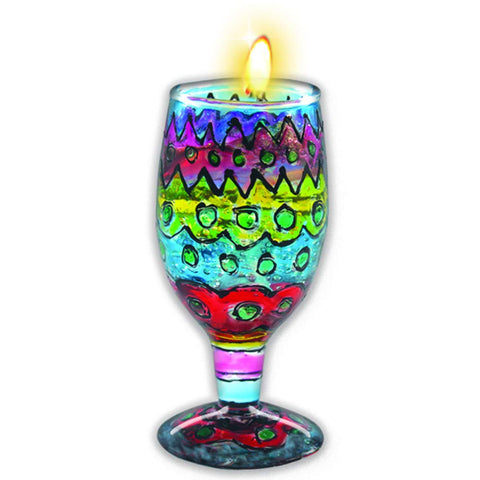 Glass Painted Sparkling Gelcandles