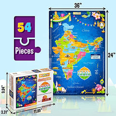 ZiGYASAW India Map States of India Activity Puzzle STEM Toy - Educational Learning Aid for Kids 5 Years and Above