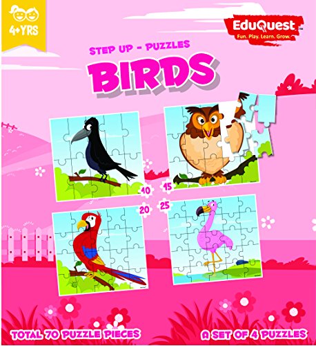 ZiGYASAW Step Up Jigsaw Puzzle Birds (Wipe-Clean Surface, Birds Great Gift for Girls and Boys - Best for 3,4,5,6, Year olds)