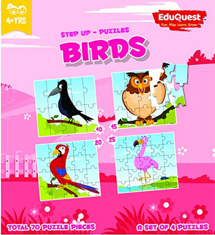 ZiGYASAW Step Up Jigsaw Puzzle Birds (Wipe-Clean Surface, Birds Great Gift for Girls and Boys - Best for 3,4,5,6, Year olds)