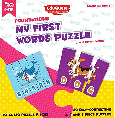 ZiGYASAW Learn to Spell Words Jigsaw Puzzle (Wipe-Clean Surface, 120 Pieces, Great Gift for Girls and Boys - Best for 3,4,5,6,7,8 Year Olds)