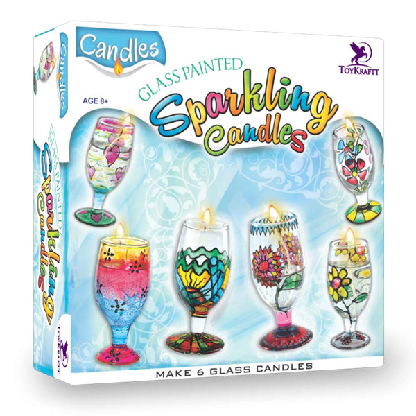 Glass Painted Sparkling Gelcandles