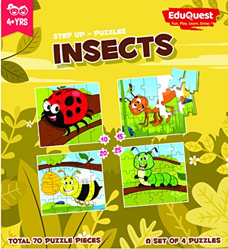 ZiGYASAW Step Up Jigsaw Puzzle Insects (Wipe-Clean Surface, Insects Great Gift for Girls and Boys - Best for 3,4,5,6, Year olds)