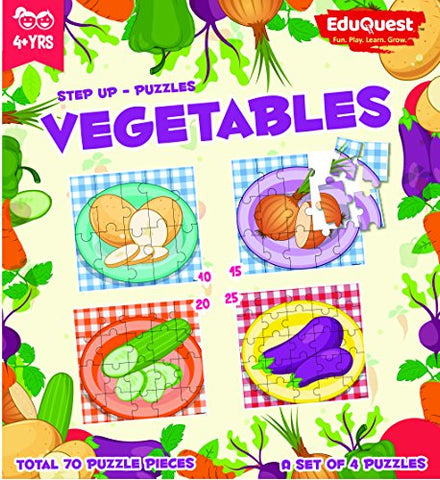 ZiGYASAW Step Up Jigsaw Puzzle Vegetables (Wipe-Clean Surface, Fruits Great Gift for Girls and Boys - Best for 3,4,5,6, Year olds)