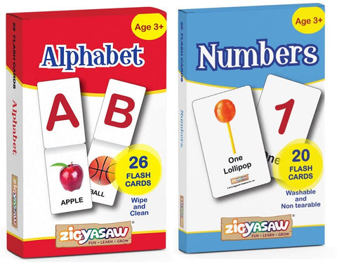 ZiGYASAW Flash Cards for Kids Early Learning (Number & English Flash Cards)