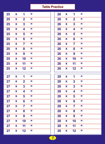 TABLES (1-40) WORK BOOK