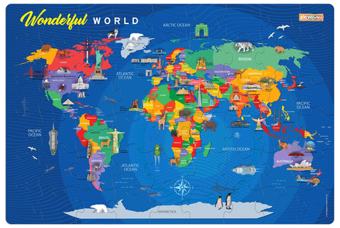 Buy UnikPlay Geografika World Map Game - Game Night, Engaging Board Games  for Kids 6-8, Games Ages 4-8 – Non-Tearable, Waterproof Illustrated Map  with 280+ Trivia Questions, 48 Double-Sided Cards Online at