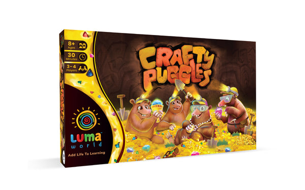 Luma World Crafty Puggles STEM Educational Board Game for Kids 8+ Years to Learn Fractions, Decision Making and Strategy, Tile Placement Game to Collect Hidden Treasure, 30 Minutes and 2 to 4 Players