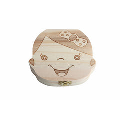 Wooden Tooth Album Keepsake Souvenir Box Organizer