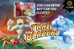 Luma World Educational Board Game for Ages 9 and up: Trail Blazers | STEM game to Learn Shapes, Lines, Angles and Improve Creativity | 4 Customisable Adventure Worlds with Sticker Sheets Included