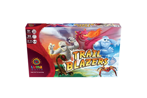 Luma World Educational Board Game for Ages 9 and up: Trail Blazers | STEM game to Learn Shapes, Lines, Angles and Improve Creativity | 4 Customisable Adventure Worlds with Sticker Sheets Included