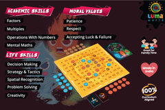 Luma World Educational Board Game for Ages 9 and up: Xíng | STEM game to Learn Factors, Multiples, Mental Math and Improve Problem Solving | Action Spinners and Collectible Element Tokens Included