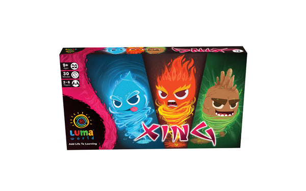 Luma World Educational Board Game for Ages 9 and up: Xíng | STEM game to Learn Factors, Multiples, Mental Math and Improve Problem Solving | Action Spinners and Collectible Element Tokens Included