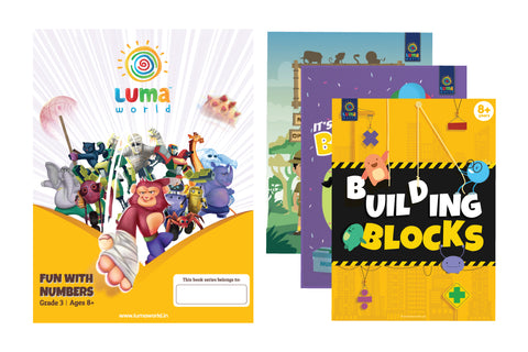 Luma World Grade 3 Math Application Workbooks and Building Blocks: Fun with Numbers | Learn & Practice Numeracy Concepts through Visually Engaging Real Life Application Problems (Bundle of 3 Books)